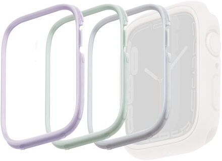 Uniq 3-pack Bezels - Moduo Bezel Bundel voor de Apple Watch - 40 / 41 mm - Sage & Lilac & White Meerkleurig