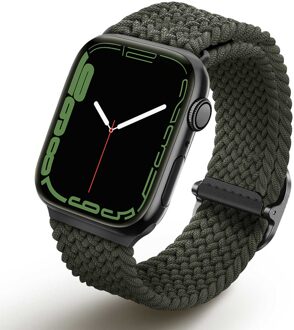 Uniq Aspen Braided bandje voor de Apple Watch Series 1 t/m 9 / SE (38/40/41 mm) | Series 10 / 11 (42 mm) - Cypress Green Groen - 41 mm
