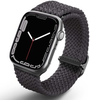 Uniq Aspen Braided bandje voor de Apple Watch Series 1 t/m 9 / SE (38/40/41 mm) | Series 10 / 11 (42 mm) - Granite Grey Grijs - 41 mm