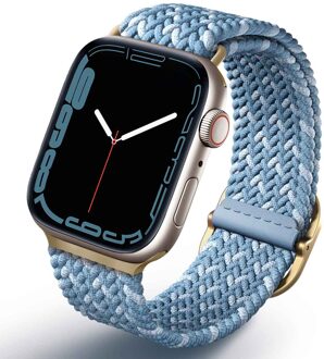 Uniq Aspen Designer Edition Braided bandje voor de Apple Watch Series 1 t/m 9 / SE (38/40/41 mm) | Series 10 / 11 (42 mm) - Cerulean Blue Lichtblauw - 41 mm