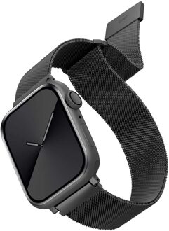 Uniq Dante Mesh Milanese stalen bandje voor de Apple Watch Series 1 t/m 10 / SE / Ultra (2) (44/45/46/49 mm) - Graphite Donkergrijs - 49 mm