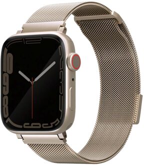 Uniq Dante Mesh Milanese stalen bandje voor de Apple Watch Series 1 t/m 11 / SE / Ultra (44/45/46/49 mm) - Starlight Beige - 49 mm