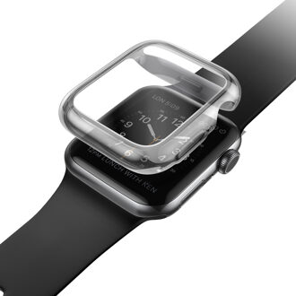 Uniq Garde Hybrid Apple Watch Case met screenprotector voor de Apple Watch 4-6 / SE - 44 mm - Smoked (Tinted Grey) Grijs