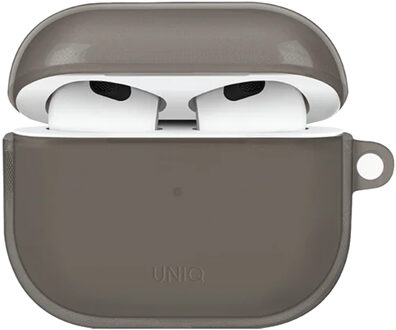 Uniq Glase Case voor de Apple AirPods 3 (2021) - Glossy Smoke Zwart - One size