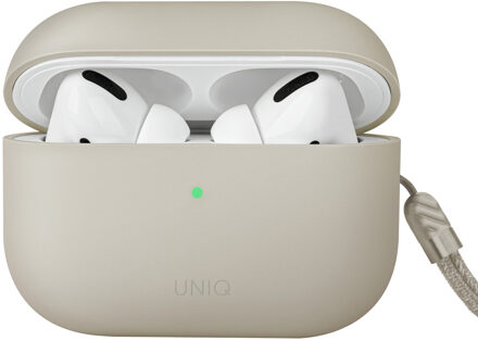 Uniq Lino Hybrid Liquid Silicone Case voor de Apple AirPods Pro 2 - Beige Ivory - One size