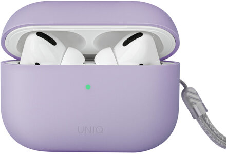 Uniq Lino Hybrid Liquid Silicone Case voor de  Apple AirPods Pro 2 - Lilac Lavender Paars - One size