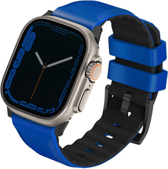 Uniq Linus AiroSoft™ Siliconen bandje voor de Apple Watch Series 1 t/m 11 / SE / Ultra (44/45/46/49 mm) - Racing Blue Blauw - 49 mm
