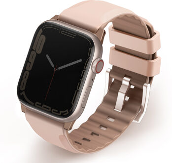 Uniq Linus AiroSoft™ Siliconen bandje voor de Apple Watch Series 1 t/m 9 / SE (38/40/41 mm) | Series 10 / 11 (42 mm) - Rose Pink Roze - 41 mm