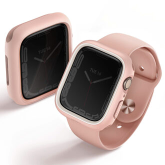 Uniq Moduo Apple Watch Case met uitwisselbare Bezel voor de Apple Watch 4-9 / SE - 44/45 mm - Blush (Pink/White) Meerkleurig - 45 mm