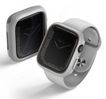 Uniq Moduo Apple Watch Case met uitwisselbare Bezel voor de Apple Watch 4-9 / SE - 44/45 mm - Chalk (Chalk/Stone Grey) Meerkleurig - 45 mm