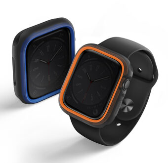 Uniq Moduo Apple Watch Case met uitwisselbare Bezel voor de Apple Watch 4-9 / SE - 44/45 mm - Smoke (Orange/Blue) Meerkleurig - 45 mm