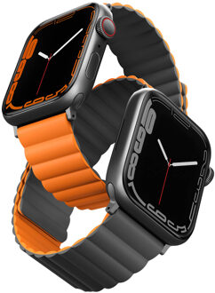 Uniq Revix dubbelzijdig bandje voor de Apple Watch | 44/45/46/49 mm - Charcoal (Grey/Orange) Meerkleurig - 49 mm
