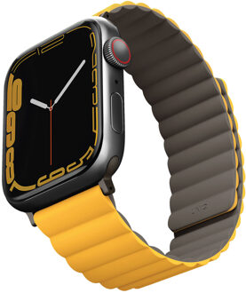 Uniq Revix dubbelzijdig bandje voor de Apple Watch Series 1 t/m 11 / SE / Ultra (44/45/46/49 mm) - Mustard / Khaki Meerkleurig - 49 mm