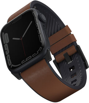 Uniq Straden Waterproof leren bandje voor de Apple Watch Series 1 t/m 11 / SE / Ultra (44/45/46/49 mm) - Toffee Bruin - 49 mm