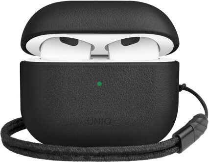 Uniq Terra Echt Lederen Case voor de Apple AirPods 3 (2021) - Dallas Black Zwart - One size