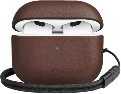 Uniq Terra Echt Lederen Case voor de Apple AirPods 3 (2021) - Toffee Brown Bruin - One size