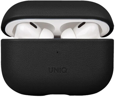 Uniq Terra Echt Lederen Case voor de Apple AirPods Pro 2 - Dallas Black Zwart - One size