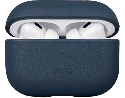 Uniq Terra Echt Lederen Case voor de Apple AirPods Pro 2 - Space Blue Blauw - One size