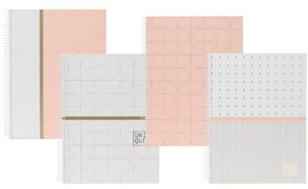 Unique by ancor - schrift spiraal hardcover a5, geruit