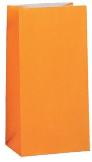 Unique Feestzakjes Papier Oranje 25 X 13,5 X 8 Cm 12 Stuks