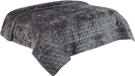 Unique Living Bedsprei Amiens - donkergrijs - 240 x 280 cm - katoen/polyester - luxe motief