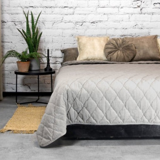 Unique Living Bedsprei Jenny - Grijs - 170x220cm Van Unique Living Microvezel - Dekbed-Discounter.nl