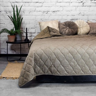 Unique Living Bedsprei Jenny - Taupe - 220x220cm Van Unique Living Microvezel - Dekbed-Discounter.nl - 220 x 220 cm