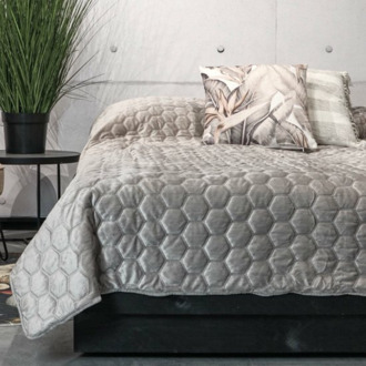 Unique Living Bedsprei Peggy 170x220cm light grey Grijs