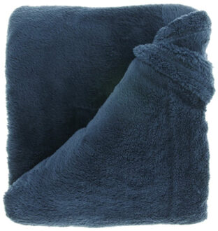 Unique Living Deken/plaid Justin - blauw - polyester - 150 x 200 cm