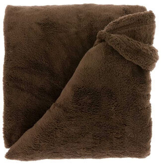 Unique Living Deken/plaid Justin - bruin - polyester - 150 x 200 cm