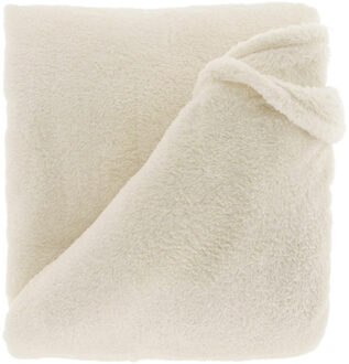 Unique Living Deken/plaid Justin - creme wit - polyester - 150 x 200 cm