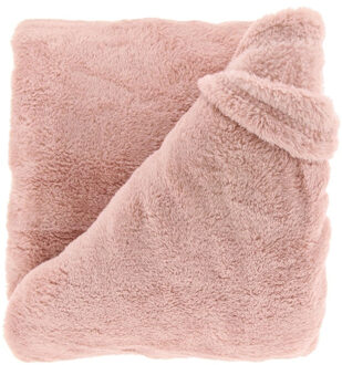 Unique Living Deken/plaid Justin - oud roze - polyester - 150 x 200 cm