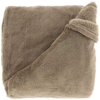 Unique Living Deken/plaid Justin - taupe - polyester - 150 x 200 cm