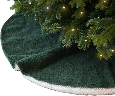 Unique Living kerstboomrok - donkergroen - D90 cm - polyester - kerstboomkleed