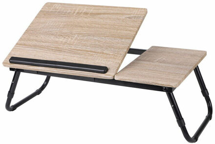 Unique Living Laptoptafel / bedtafel - hout - metaal - 58 x 38 x 25 cm - Dienbladen Bruin