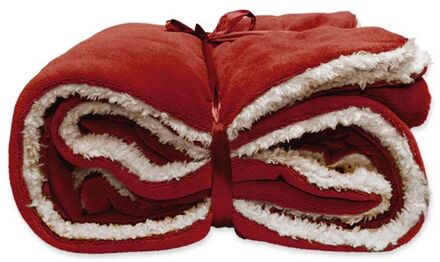 Unique Living | Lars coral fleece|suede plaid 150x200cm red Rood