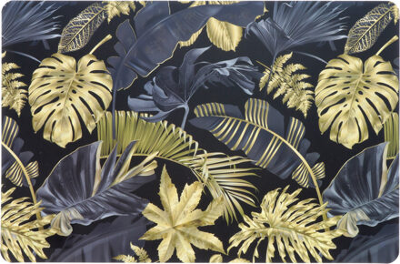 Unique Living Placemat/onderlegger - 1x - blad motief - 44 x 28 cm - tafeldecoratie