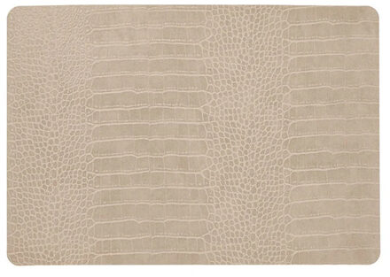 Unique Living placemats Croco lederlook - 1x - 43 x 30 cm - beige - pvc - tafel onderleggers