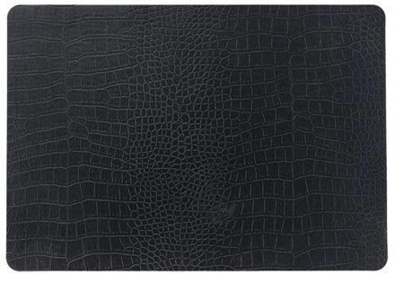 Unique Living placemats Croco lederlook - 1x - 43 x 30 cm - zwart - pvc - tafel onderleggers