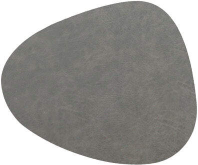 Unique Living placemats Floris lederlook - 1x - 39 x 30 cm - donkergrijs - PU leather - tafel onderl