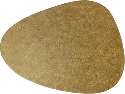 Unique Living placemats Floris lederlook - 1x - 39 x 30 cm - goud - PU leather - tafel Goudkleurig