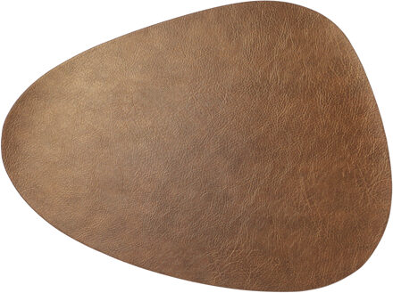 Unique Living placemats Floris lederlook - 1x - 39 x 30 cm - koper - PU leather - tafel