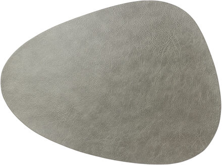 Unique Living placemats Floris lederlook - 1x - 39 x 30 cm - zilver - PU leather - tafel