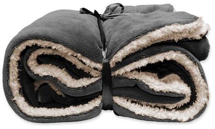 Unique Living Pluche plaid/deken - antraciet grijs - polyester - 150 x 200 cm - Plaids