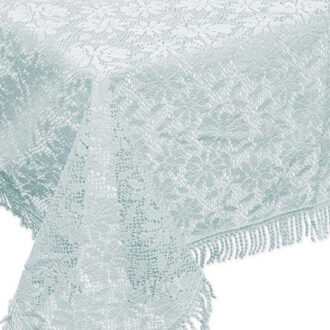 Unique Living tafelkleed/tafellaken - buiten/binnen - lichtblauw - 140 x 180 cm - Kant patroon