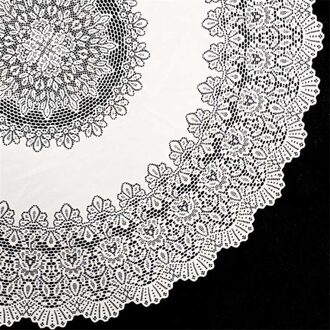 Unique Living tafelkleed/tafellaken - buiten/binnen - wit - Dia 152 cm - rond