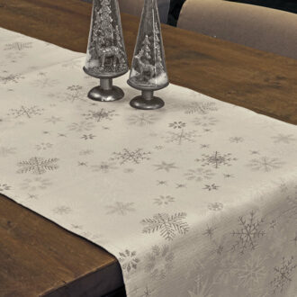 Unique Living Tafelloper - zilver - kerst - 150 x 45 cm - polyester