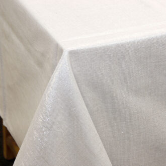 Unique Living Textile glamour Tafelkleed - 150 x 200 cm - wit - Eettafel tafellakens - polyester