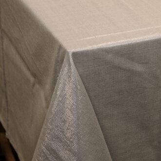 Unique Living Textile glamour Tafelkleed - 150 x 300 cm - zilvergrijs - Eettafel tafellakens