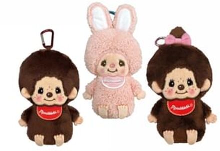 Unique Monchhichi Plush Makeup Pouch with Carabiner Girl - 15×10×3.5cm